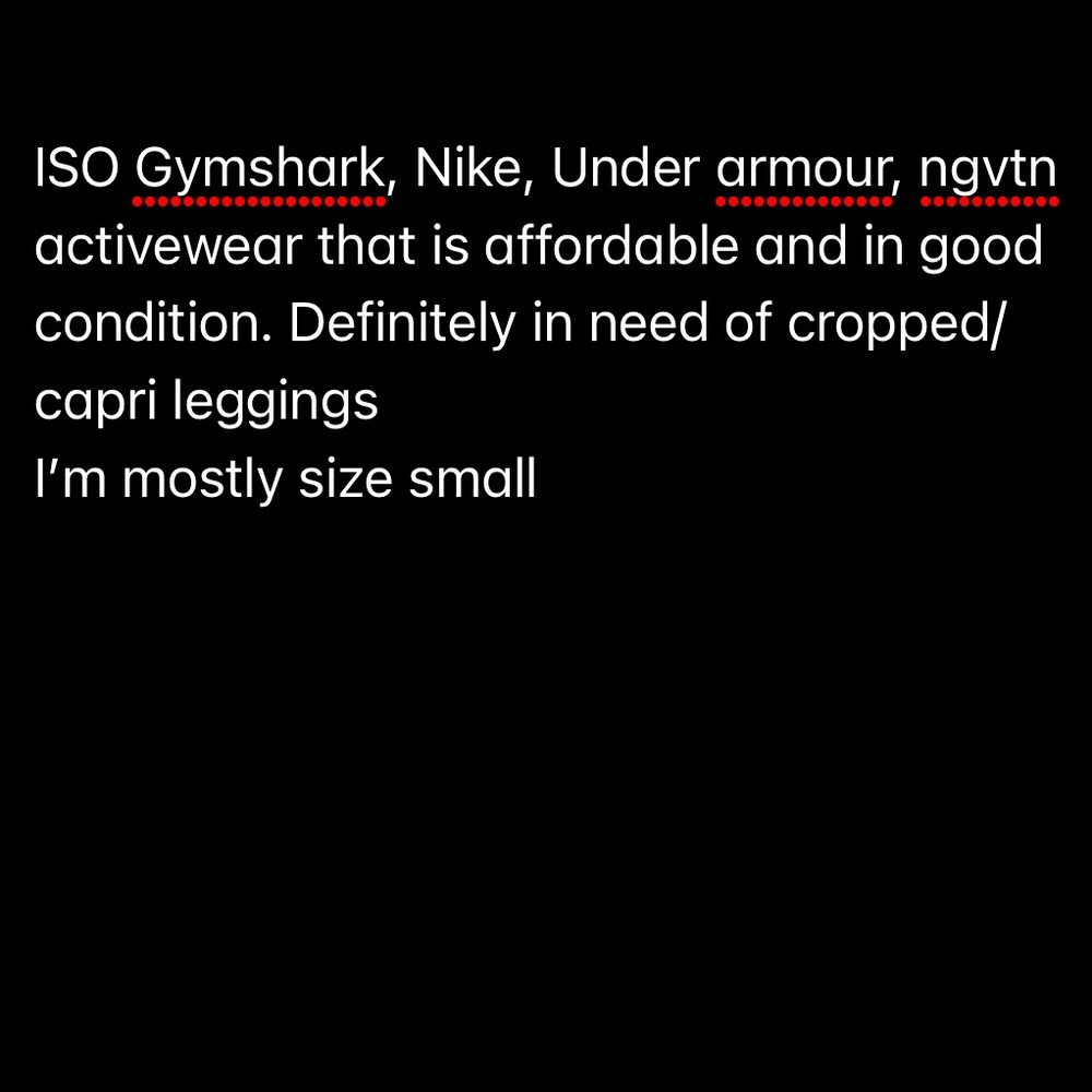 Needing activewear!